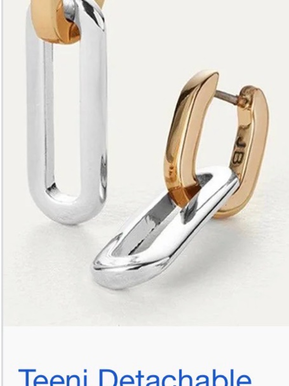 Jenny Bird Two-Tone Detachable Link Hoop Earrings - Gold & Silver